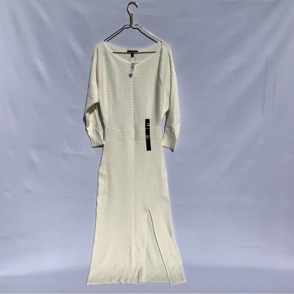NWT Banana Republic Ribbed Sweater Dress Cream Ivory Long MSRP $160 Size SMALL - Picture 14 of 16